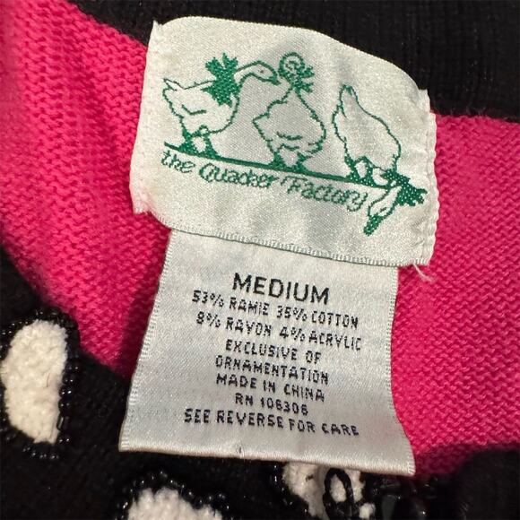 Quacker Factory Pink Cardigan Sweater 3D Embroidered Art to Wear Potted Plants - Picture 7 of 11